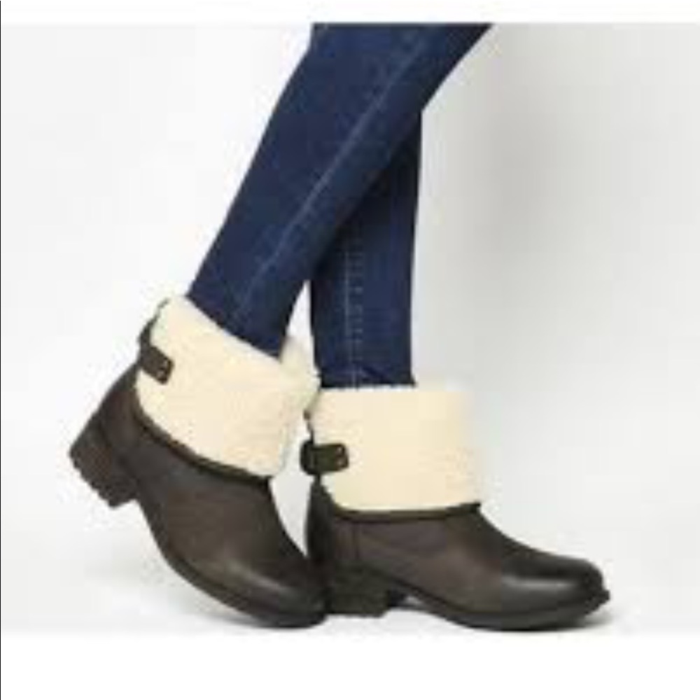 Ugg Aldon Ankle Boots Size 7.5 Dark Brown Pre-Cuff